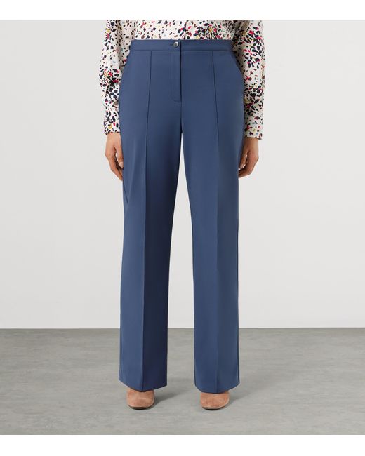 Marina Rinaldi Blue Tailored Straight Trousers