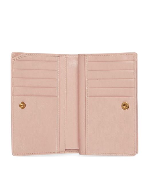 Gucci Pink Leather Script Wallet