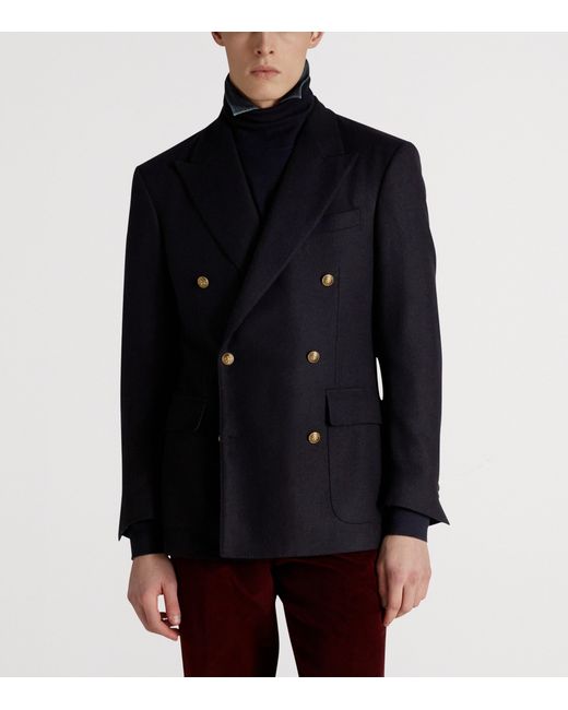 Dunhill Blue Cashmere Bourdon Blazer for men