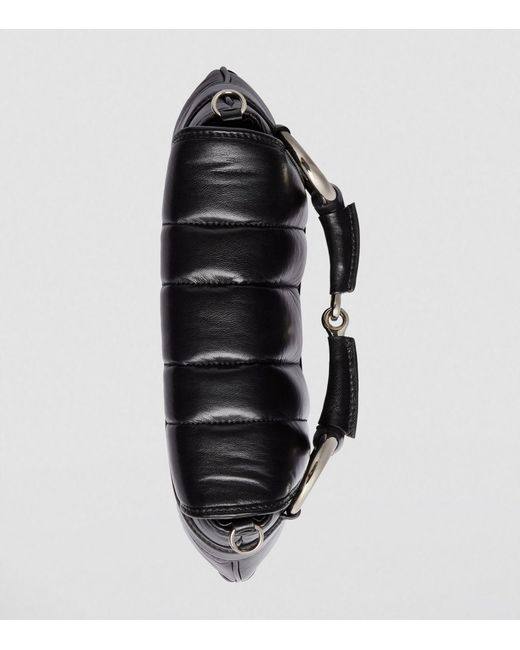 Gucci Black Small Leather Horsebit Chain Shoulder Bag