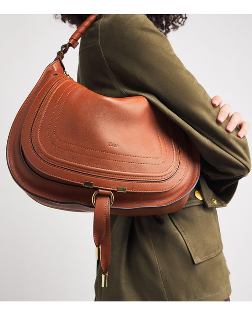 Chloé Brown Medium Leather Marcie Shoulder Bag