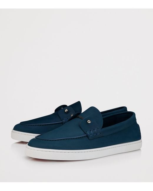 Christian Louboutin Blue Chambeliboat Donna Leather Boat Shoes