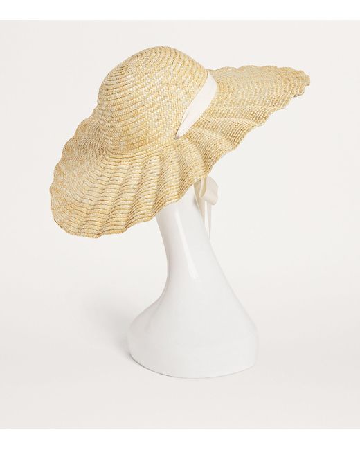 Lack of Color White Straw Scalloped Dolce Hat