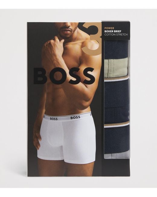 Boss Gray Stretch-Cotton Power Briefs for men