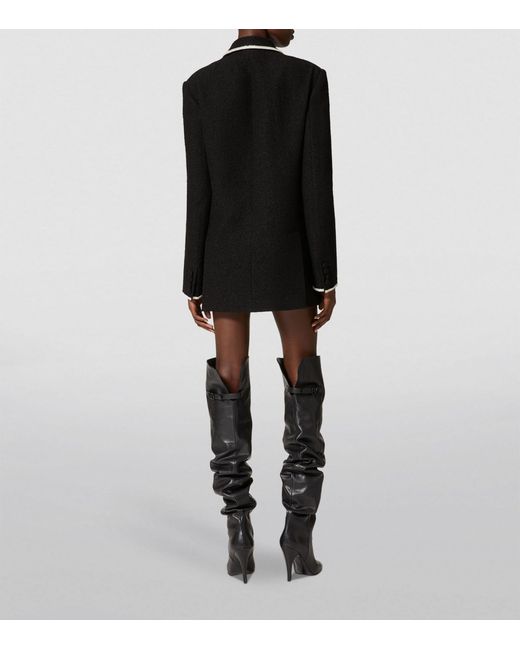 Valentino Garavani Black Wool-blend Longline Blazer