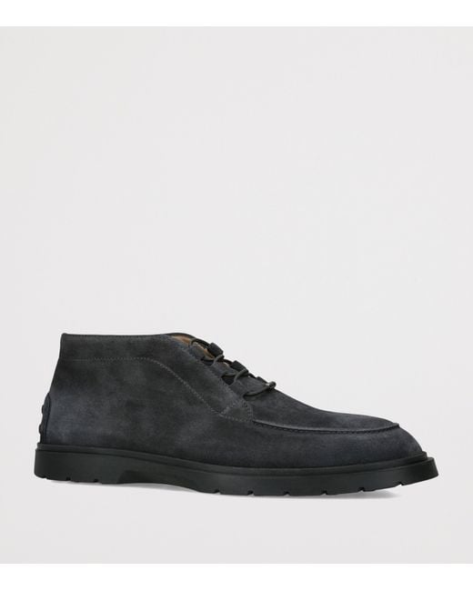 Tod's Black Suede Ankle Boots for men