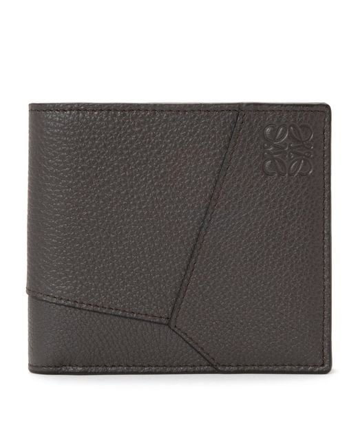 Loewe Black Leather Puzzle Bifold Wallet for men