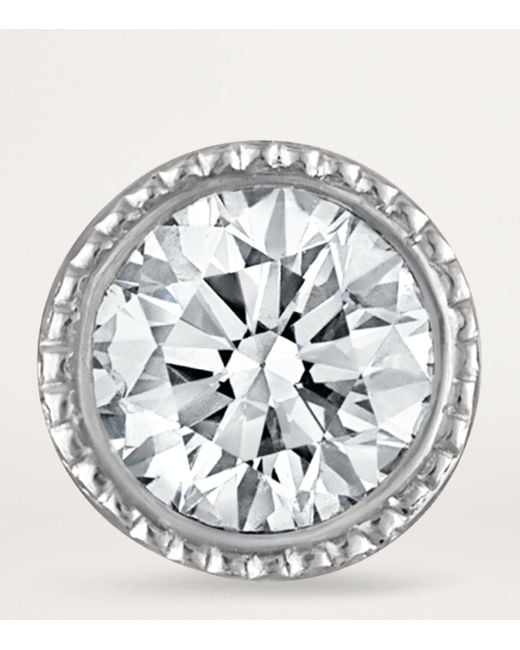 Maria Tash Metallic Scalloped Set Diamond Threaded Single Stud Earring