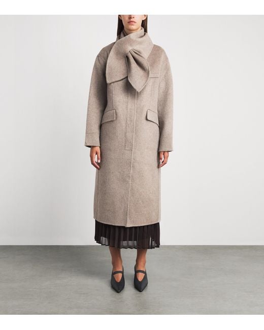 Claudie Pierlot Natural Wool-Blend Longline Coat