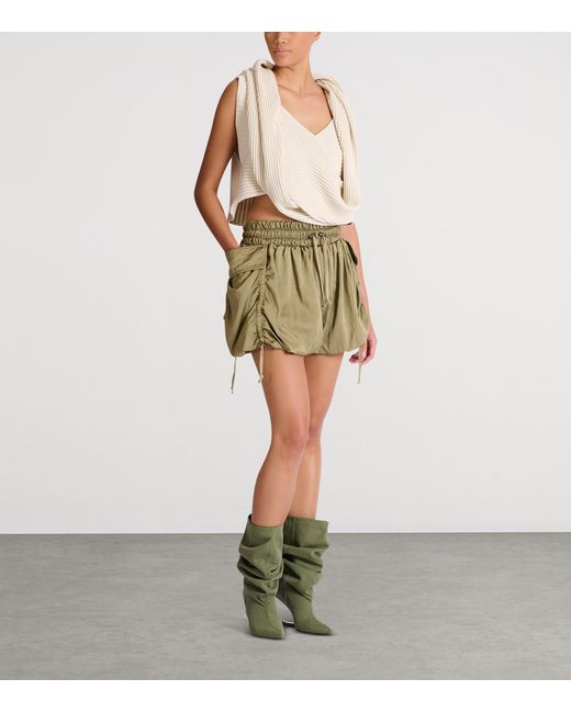Balmain Green Twill Drawstring Shorts