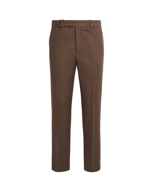 Polo Ralph Lauren Brown Cotton-Blend Slim Tailored Trousers