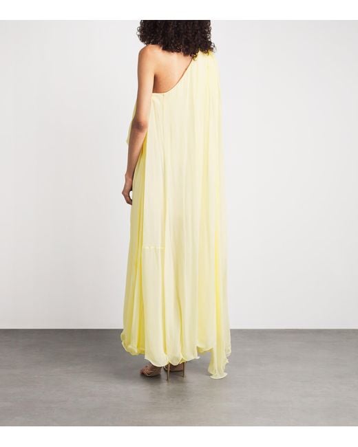 Rachel Gilbert Yellow Silk Isla Midi Dress