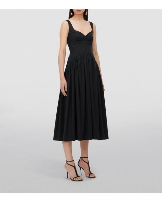 Alexander McQueen Black Bustier Midi Dress