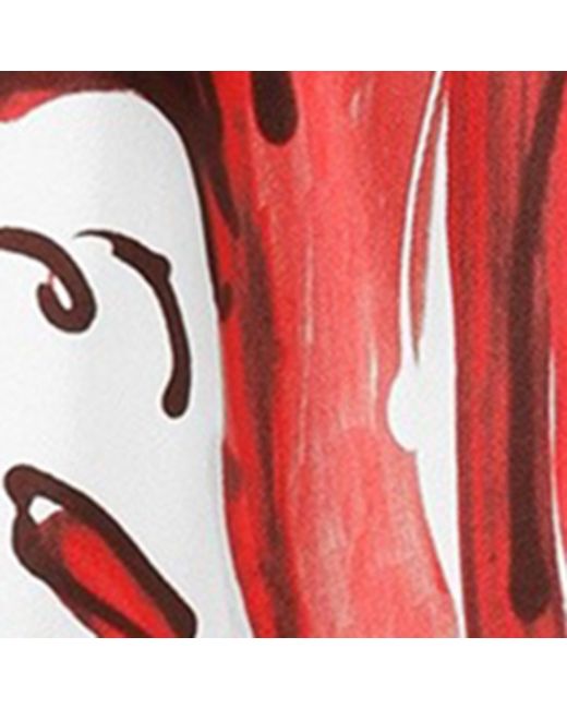Dolce & Gabbana Red Silk Majolica Print Shorts
