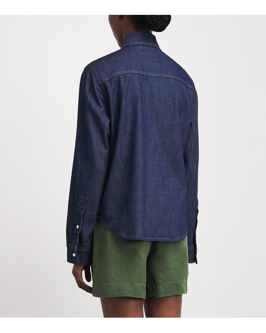 7 For All Mankind Blue Utility Denim Shirt