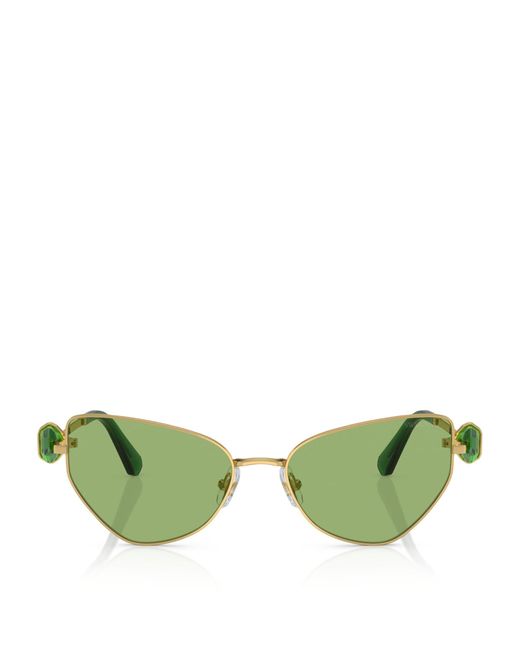 Swarovski Green Crystal-embellished Cat-eye Sunglasses