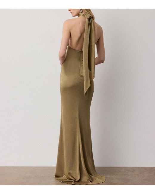 Ralph Lauren Natural Kelsie Metallic Maxi Dress