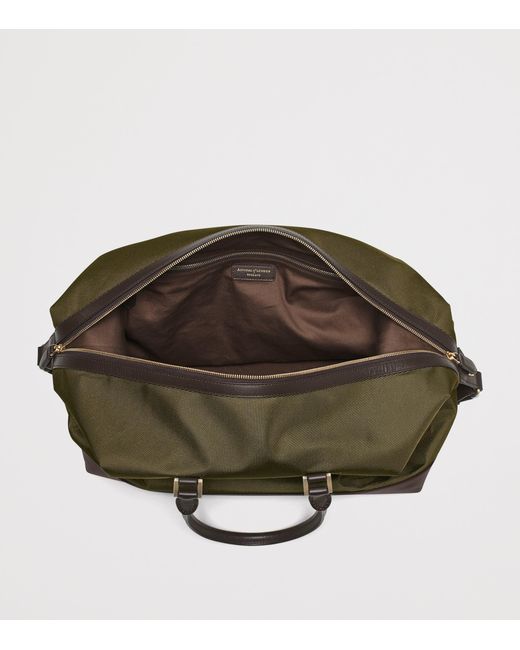 Aspinal Green Nylon Weekend Bag for men