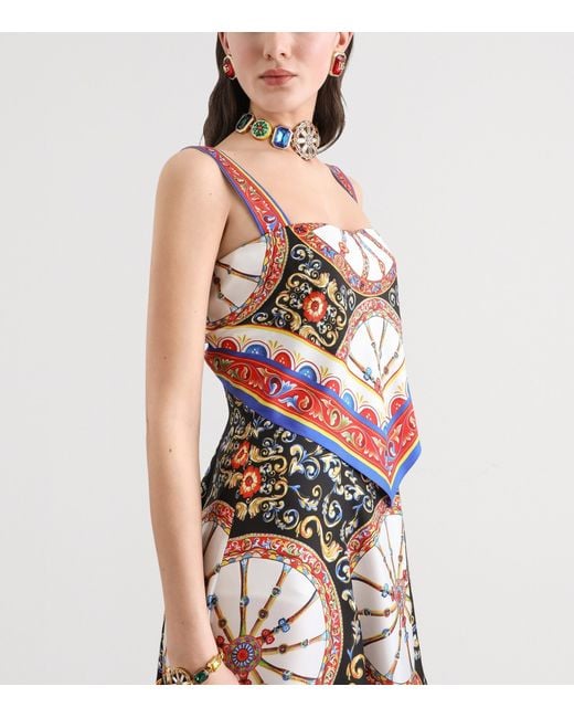 Dolce & Gabbana White Carretto Midi Dress