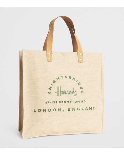 Harrods Natural Jute And Cotton Food Halls Shopper Bag