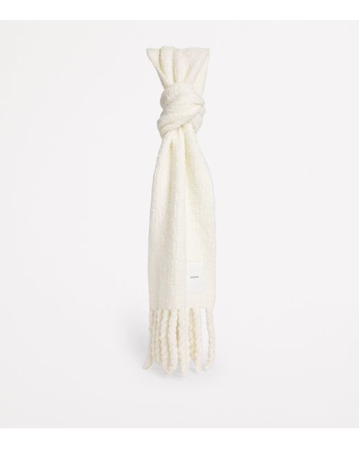 Joseph White Bouclé Knit Scarf