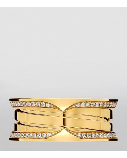 BVLGARI Metallic And Diamond B.Zero1 Three-Band Ring