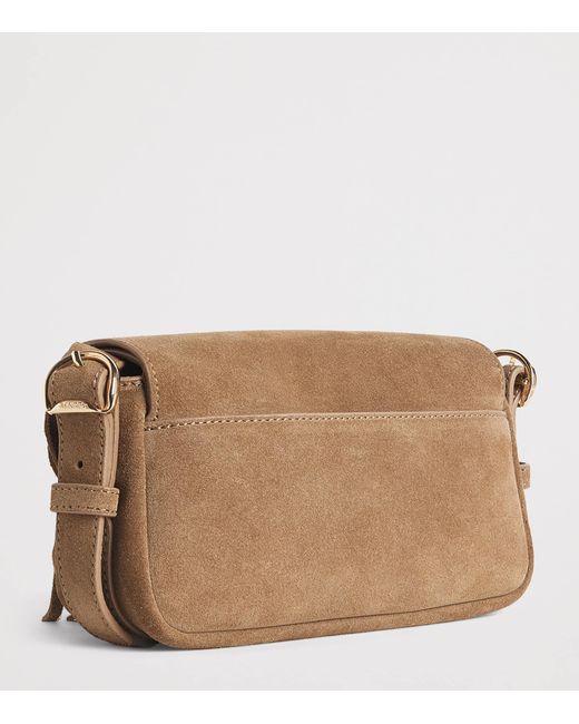 Sandro Brown Small Suede Le Mambo Cross-Body Bag