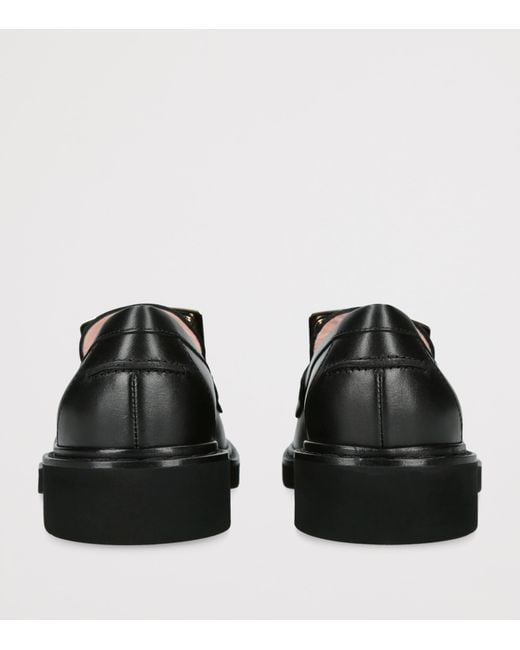 Roger Vivier Black Leather Viv' Rangers Loafers
