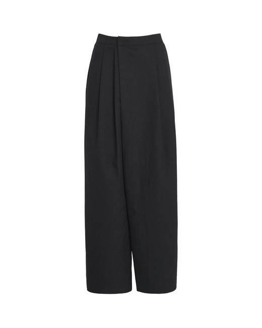 Source Unknown Black Pleated Wide-Leg Leiko Trousers