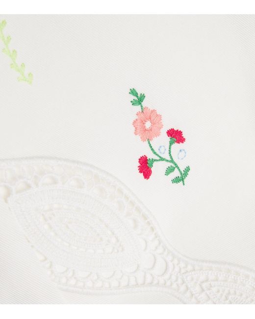 Weekend by Maxmara White Lace Embroidered Wide-Leg Jeans