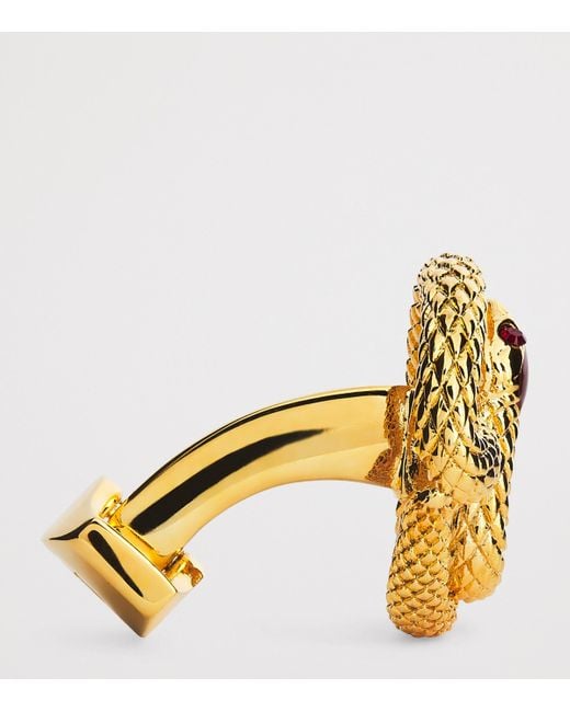 Tateossian Metallic Plated Enamel-Detail Viper Cufflinks for men