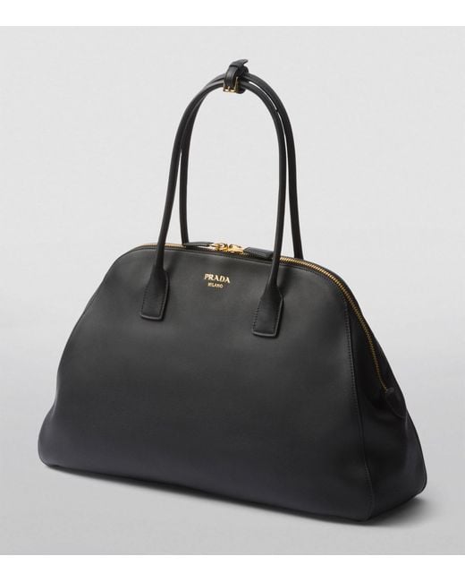Prada Black Large Leather Tote Bag