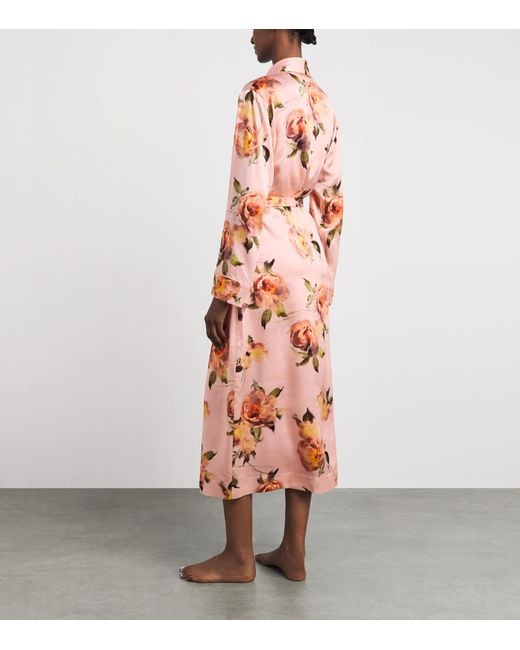 Harrods Pink Silk Midnight Rose Night Robe