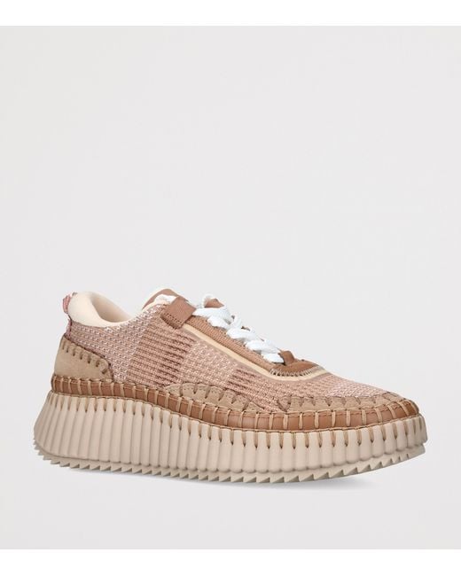 Chloé Brown Nama Runner Sneakers