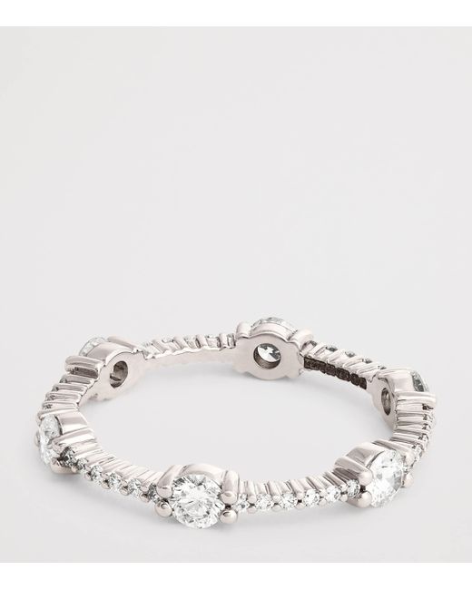 Melissa Kaye Metallic And Diamond Sadie Alternating Eternity Band