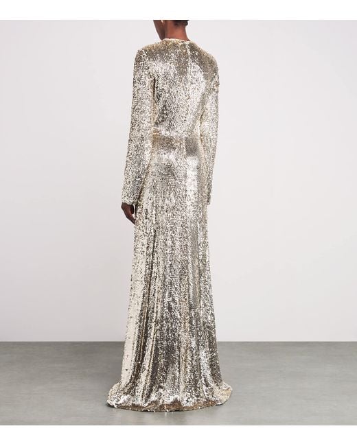 Jonathan Simkhai Natural Sequinned Beatrice Gown