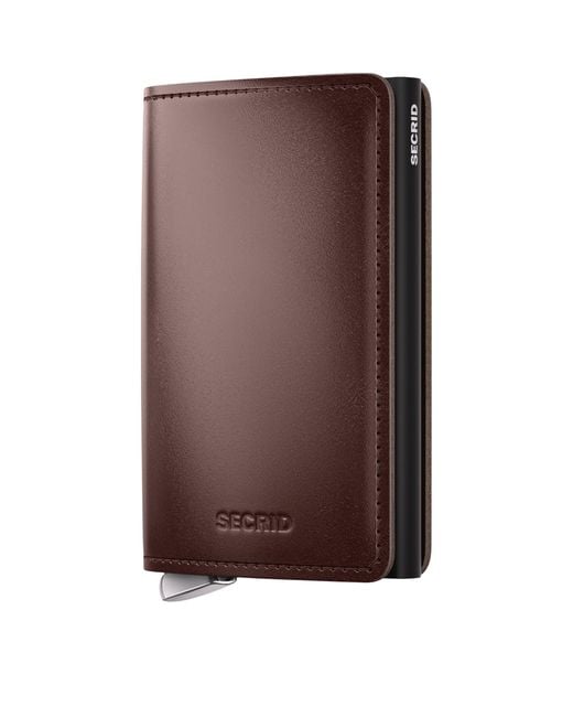 Secrid Brown Leather Slimwallet for men
