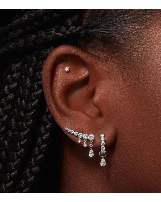 Maria Tash Metallic Invisible Set Large Diamond Eternity Hoop Earring