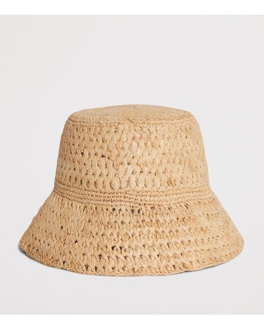 Maje Natural Raffia Bucket Hat