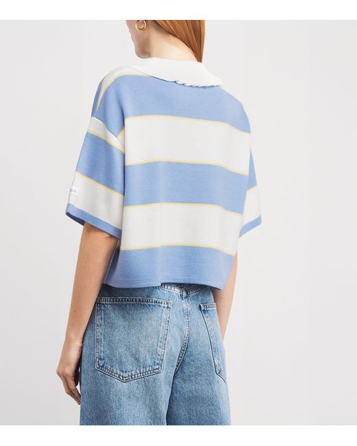 Claudie Pierlot Blue Stripe Polo Sweater