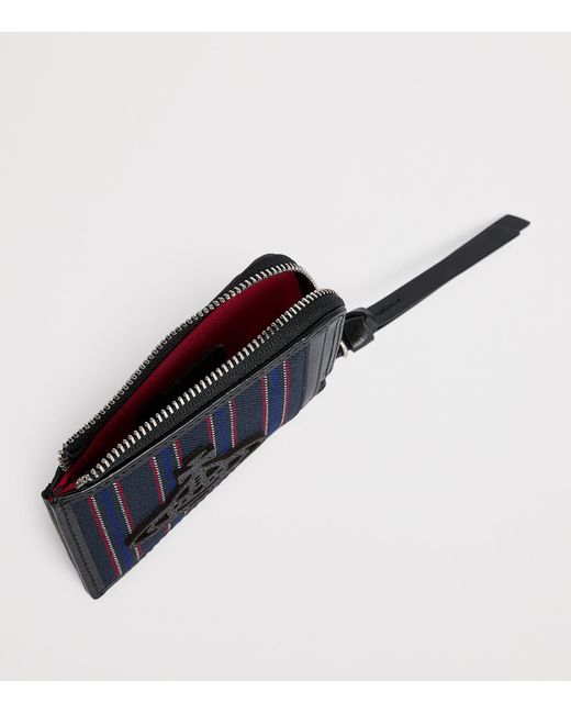 Vivienne Westwood Blue Stripe Zip Card Holder for men