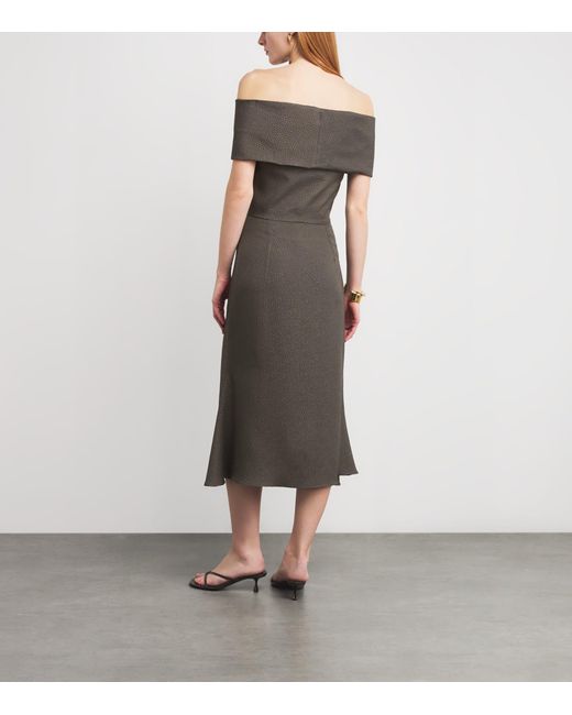 Edeline Lee Brown Jacquard Playtime Midi Dress