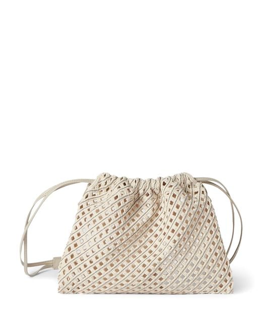 Brunello Cucinelli Natural Crochet Pouch Bag