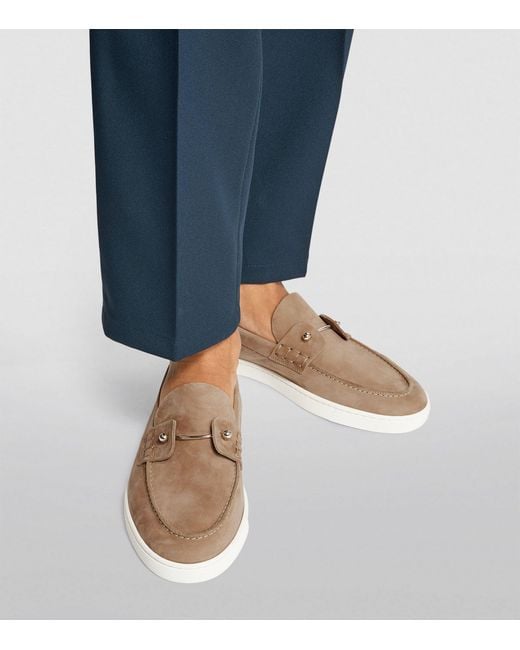 Christian Louboutin Brown Chambeliboat Suede Loafers for men
