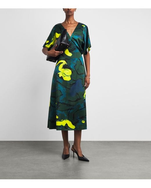 Roksanda Green Printed Sadee Midi Dress
