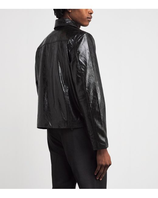 Won Hundred Black Leather Dutton Jacket for men