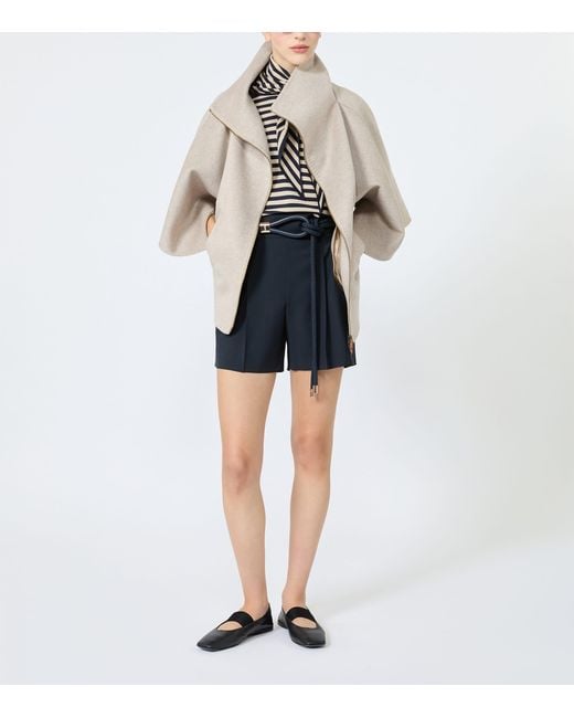 Max Mara Gray Scarf-Detail Stripe T-Shirt