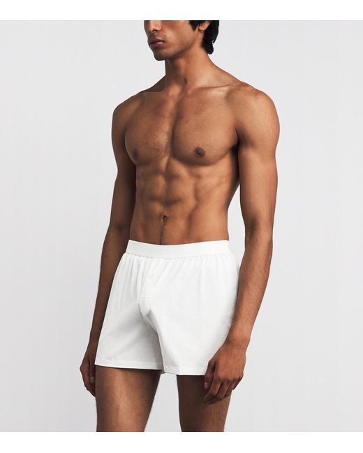 Sunspel White Superfine Cotton Boxer Shorts for men
