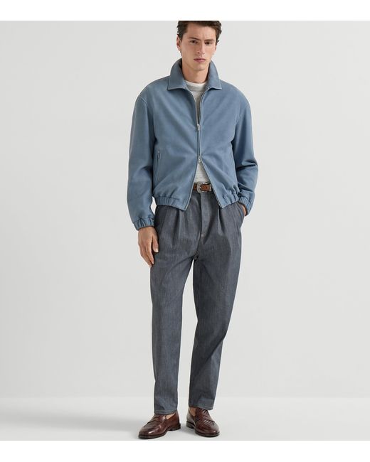 Brunello Cucinelli Gray Cashmere Crew-Neck Sweater for men