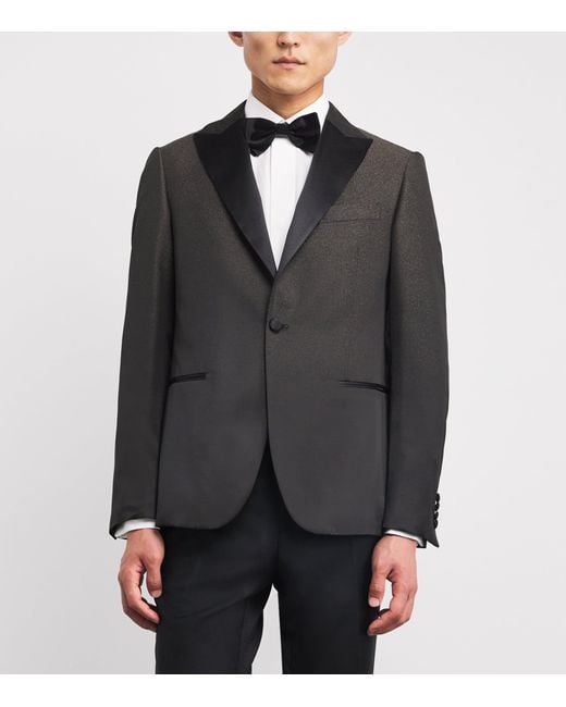Pal Zileri Black Satin-Lapel Blazer for men